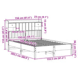 Bookcase Bed without Mattress Wax Brown 150x200 cm King Size Solid Wood Pine 3322908