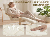 Modern Accent Chair, Leisure Lounge Chair Armchair with Footrest, Plush Cushion, Curved Legs and T3398P548091