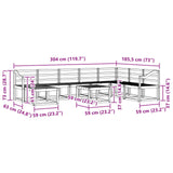 Outdoor Sofa Set 9 pcs White Solid Acacia Wood 3388098
