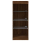 Sideboard with LED Lights Brown Oak 41x37x100 cm 836734