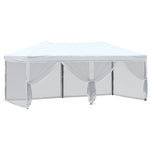 ZNTS Folding Party Tent with Sidewalls White 3x6 m 93552