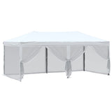 ZNTS Folding Party Tent with Sidewalls White 3x6 m 93552