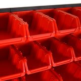30 Piece Workshop Shelf Set Red and Black 77x39cm Polypropylene 152203