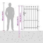 Fence Gate Grey 100 x 150 cm Powder coated steel 42008881