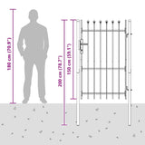 Fence Gate BOXTEL 103 x 200 cm Powder-Coated Steel Grey 42008881