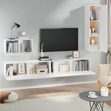 4 Piece TV Cabinet Set White Engineered Wood 3114326