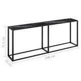 Console Table Black Marble 200x35x75.5cm Tempered Glass 331689