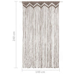 ZNTS Macrame Curtain Taupe 140x240 cm Cotton 323980