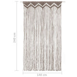 ZNTS Macrame Curtain Taupe 140x240 cm Cotton 323980