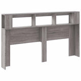 LED Headboard Grey Sonoma 180x18.5x103.5 cm Engineered Wood 837363