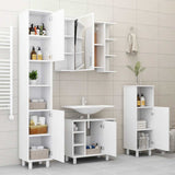 802624 Bathroom Cabinet White 30x30x179 cm Engineered Wood