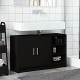 Sink Cabinet Black 90x29x55 cm Engineered Wood 848123