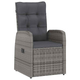 11 Piece Garden Dining Set with Cushions Grey Poly Rattan 3095255