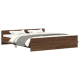 Bed Frame without Mattress Brown Oak 160x200 cm 3203767