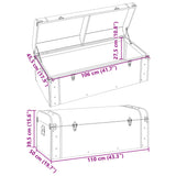 Treasure Chest with Latches Dark Brown 110x50x39.5 cm Plywood 4010550