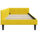 Corner Bed Frame with Headboard Yellow 90 cm x 190 cm Velvet 42016150