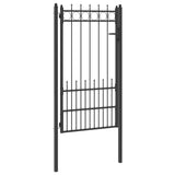 Fence Gate HORST Steel Black Lockable 42034072