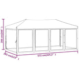 ZNTS Folding Party Tent with Sidewalls Black 3x6 m 93553