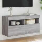 TV Wall Cabinet with LED Lights Grey Sonoma 80x30x40 cm 837207
