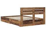 Bed Frame with Headboard Old Wood 135 x 190 cm Engineered Wood 3411657