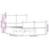 Metal Bed Frame without Mattress Sonoma Oak 120x200 cm 4007902