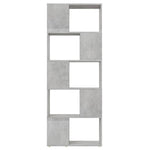 Book Cabinet Room Divider Concrete Grey 60x24x155 cm 809093