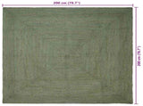 Area Rugs Square Olive Green 200 x 200 cm Jute 42010461
