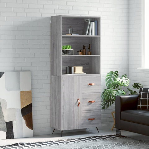 Highboard Grey Sonoma 69.5x34x180 cm Engineered Wood 3189419