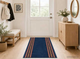 Runner Rug FLORNES Woven Blue 67 x 400 cm PP 7 mm 42057259