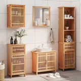 5 Piece Bathroom Furniture Set Solid Wood Walnut 3185786