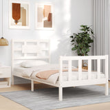 Bed Frame without Mattress White Single Solid Wood Pine 3192522