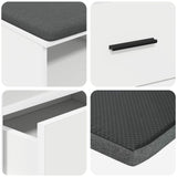 Hall Bench White 100 x 38 x 46 cm Engineered Wood and Fabric 891464