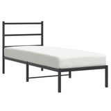 Metal Bed Frame without Mattress with Headboard Black 75x190cm 355355