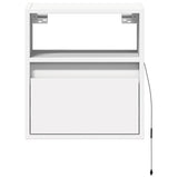 Wall-mounted Bedside Cabinets with LED Lights 2 pcs White 3307976