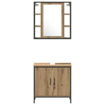 Bathroom Furniture Set with Door 4 pcs Brown 33 x 33 x 185.5 cm 3334428