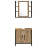 Bathroom Furniture Set with Shelf 4 pcs Brown Engineered wood 3334428