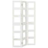 Room Divider 3 Panels White Solid Wood Paulownia 358687