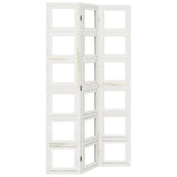 Room Divider 3 Panels White Solid Wood Paulownia 358687