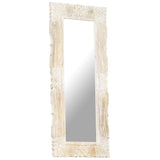 Mirror White 110x50 cm Solid Mango Wood 321634