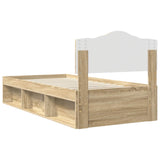 Bed Frame with Headboard Sonoma Oak 90 x 200 cm Solid Pine Wood 3412945