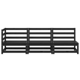 3 Piece Garden Lounge Set Black Solid Pinewood 805709