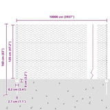 Welded Wire Fence 100 x 1.2 m Hot-Dip Galvanised Steel 3337076