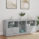 Sideboard with LED Lights Concrete Grey 162x37x67 cm 3209033