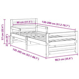 Bed Frame with Headboard Brown 80 x 200 cm Engineered Wood 877206