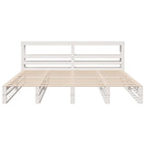 Bed Frame without Mattress White 200x200 cm Solid Wood Pine 3306508