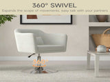 Modern Accent Chair with Swivel Base, Height Adjustable Arm Chair with Pillow for Living Room, T3398P328133