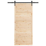 Sliding Door Natural 80 x 208 cm Solid Pine Wood 3445614