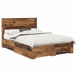 Bed Frame with Headboard Old Wood 140 x 190 cm Engineered Wood 3409985