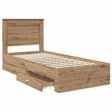 Bed Frame with Drawer with Headboard Manual Engineered Wood 3410373