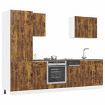 ZNTS 7 Piece Kitchen Cabinet Set Kalmar Smoked Oak Engineered Wood 3314766